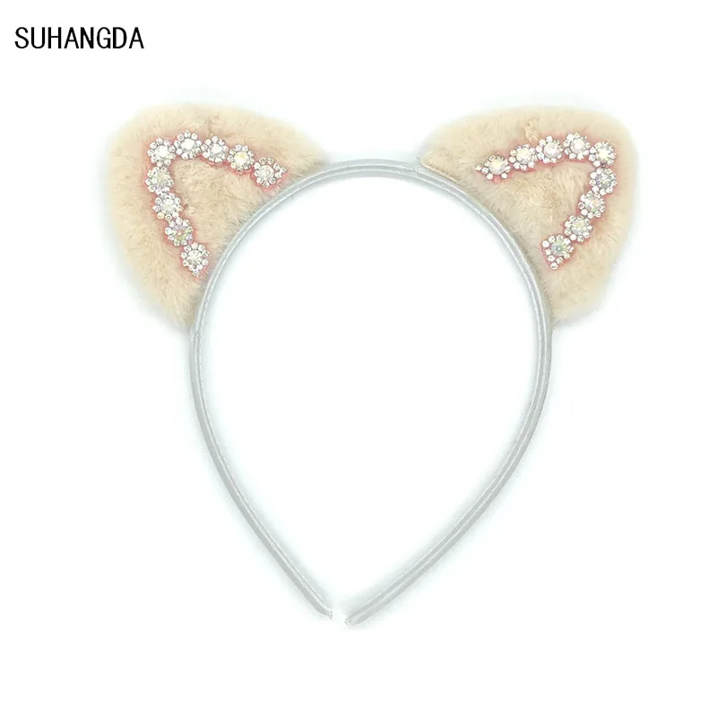 5 цветов Лидер продаж плюш с украшением в виде кошачьих ушек Детская повязка для