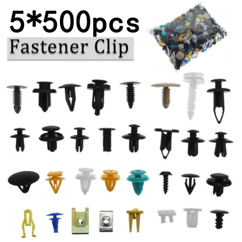 

Door Fastener Clips Panel Push pins Planes 2500Pcs Accessory Auto Fender Plastic