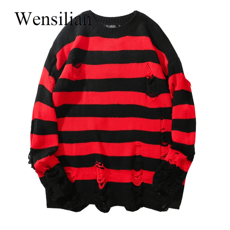 

Women's Ribbed Stripe Knit Sweaters Autumn Winter Pullovers Female Fashion Oversized Jumpers Fall Sweaters for Women Streetwear