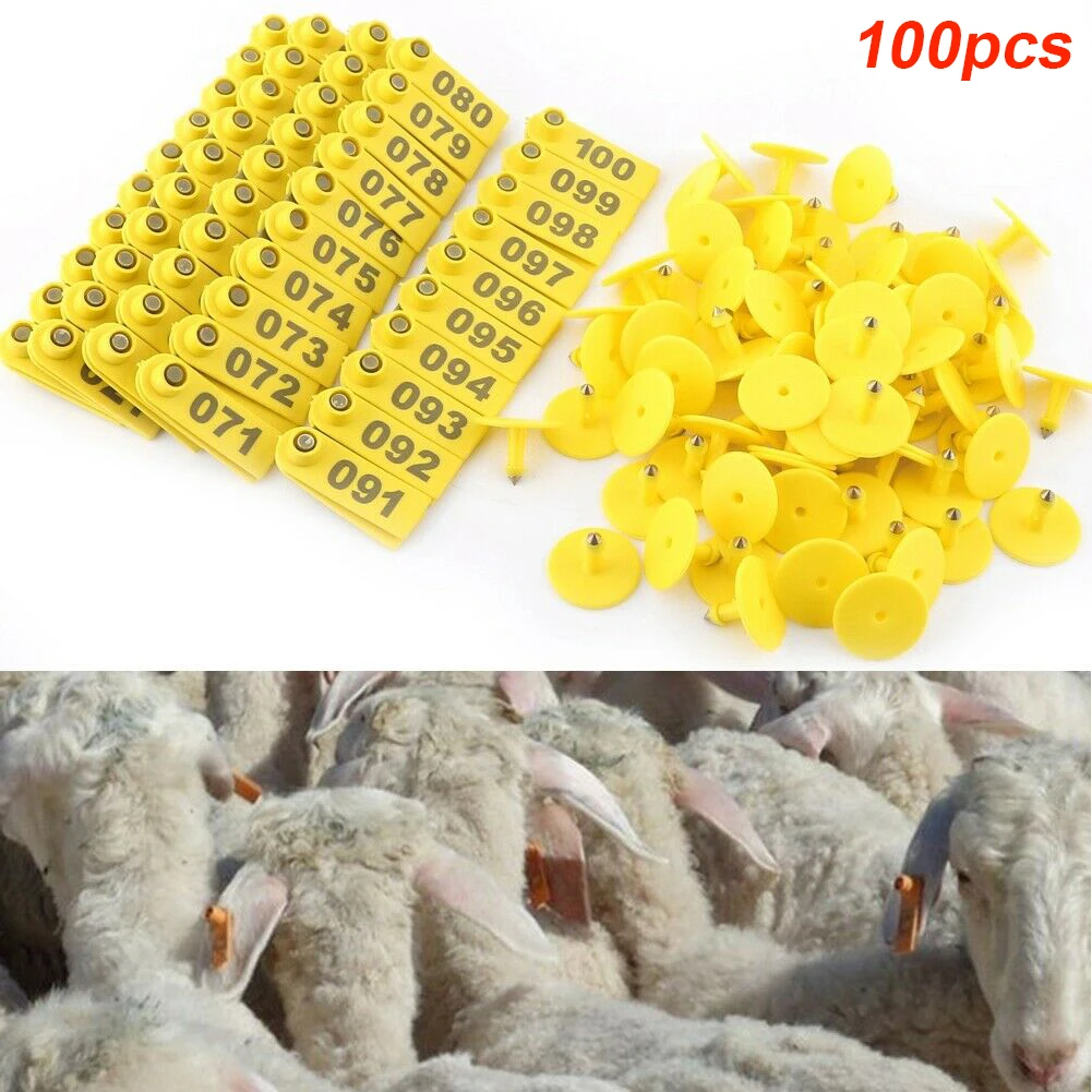 001-100 Livestock Ушные бирки этикетка свиней рогатый скот, овца, Коза номер корова противодействие маркировки аксессуары идентификации отсчетов