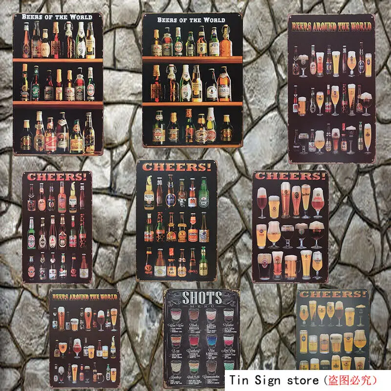 Оловянная металлическая табличка винный пивной бар винтажный Ретро домашний паб
