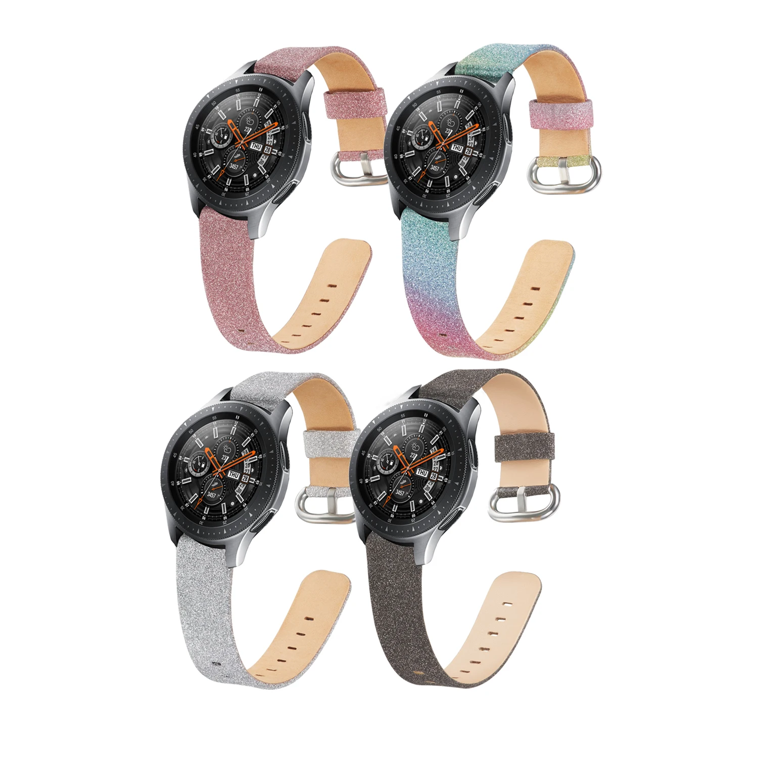 

Ремешок кожаный блестящий для Samsung Galaxy Watch 46 мм, сменный Браслет для Samsung Watch 3 45 мм, 22 мм