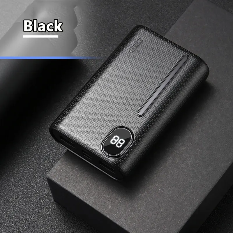 Black 10000mAh 20000 мАч power Bank Быстрая зарядка для Iphone 8P XS MAX PD QC3.0 светодиодный дисплей Внешняя батарея зарядное устройство для Xiaomi samsung - Цвет: Black 10000mAh