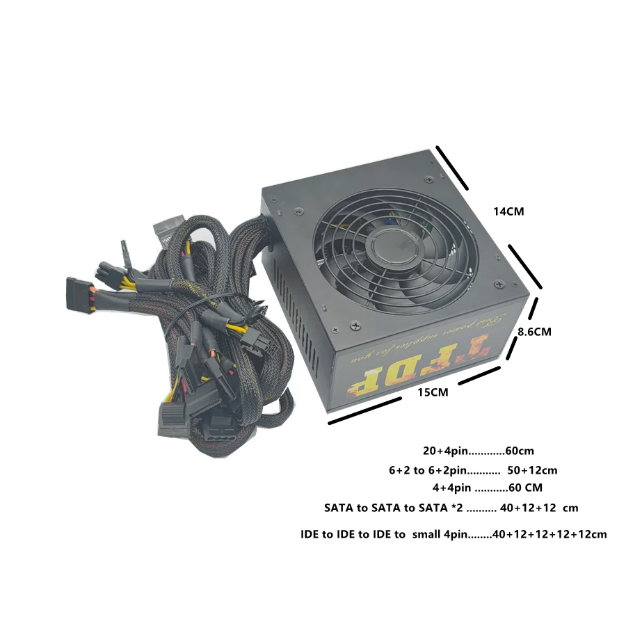 Блок питания ATX 600 Вт 12 В 80 Plus золотой активный блок PFC для ПК