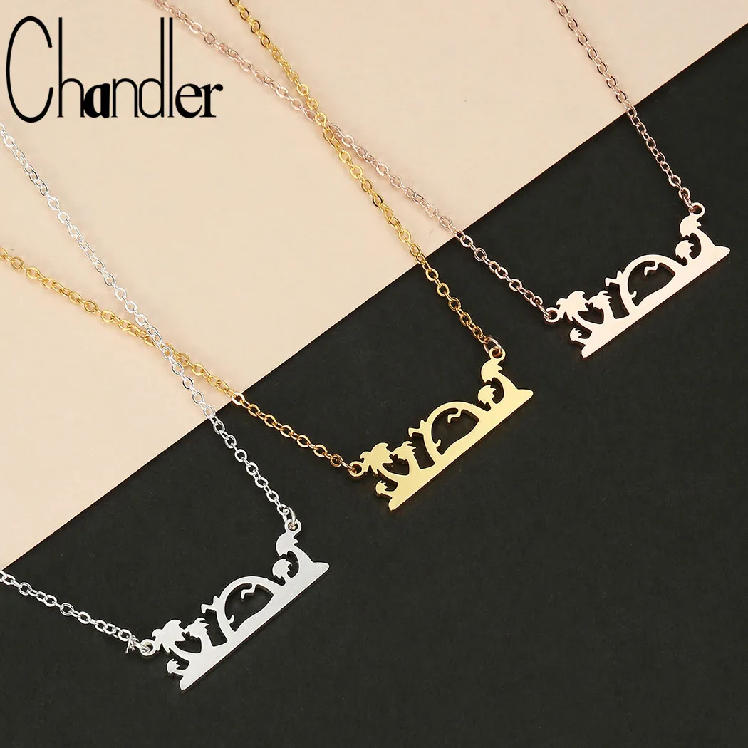 Чандлер оригами кокосовое дерево олень ожерелья Остров Кулон Чокеры для женщин 45