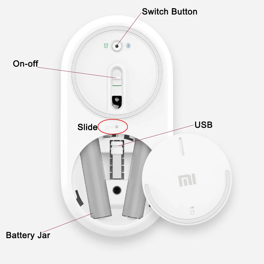 Bluetooth-мышь компьютерная Xiaomi беспроводная игровая компактная мышь с поддержкой