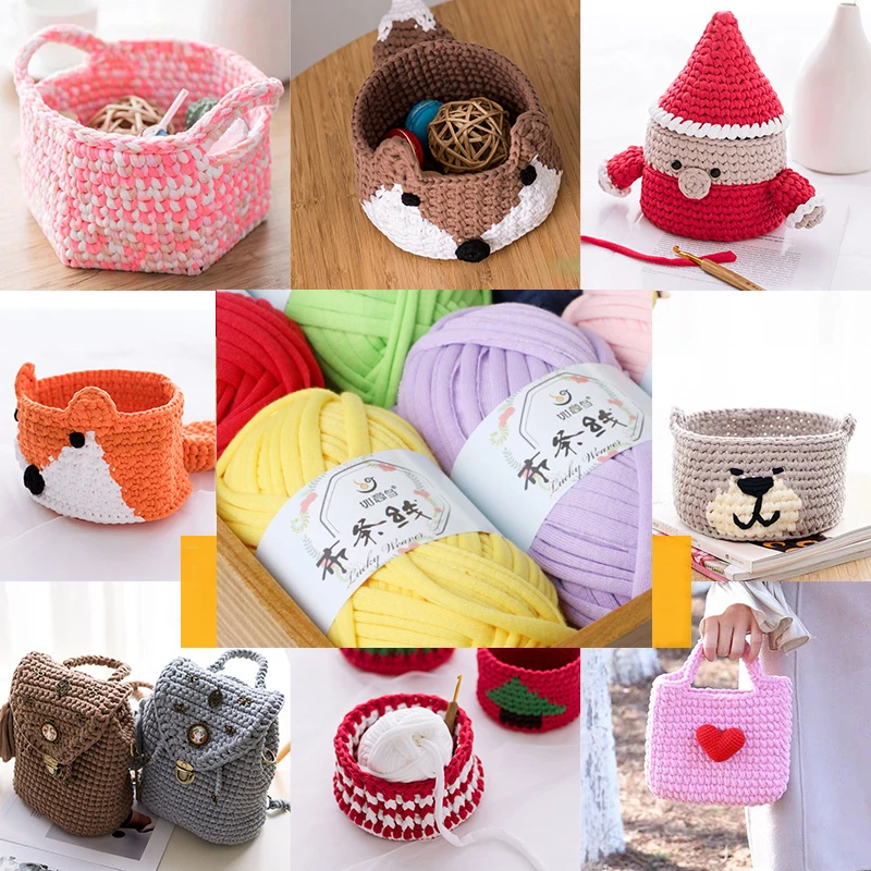 100 г/шт. толстая пряжа мягкая цветная тканевая для ручного вязания тканый