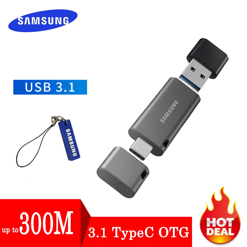 USB флеш накопитель SAMSUNG type C OTG 64 128 ГБ 32 256 3 1 флешка диск на ключ память для