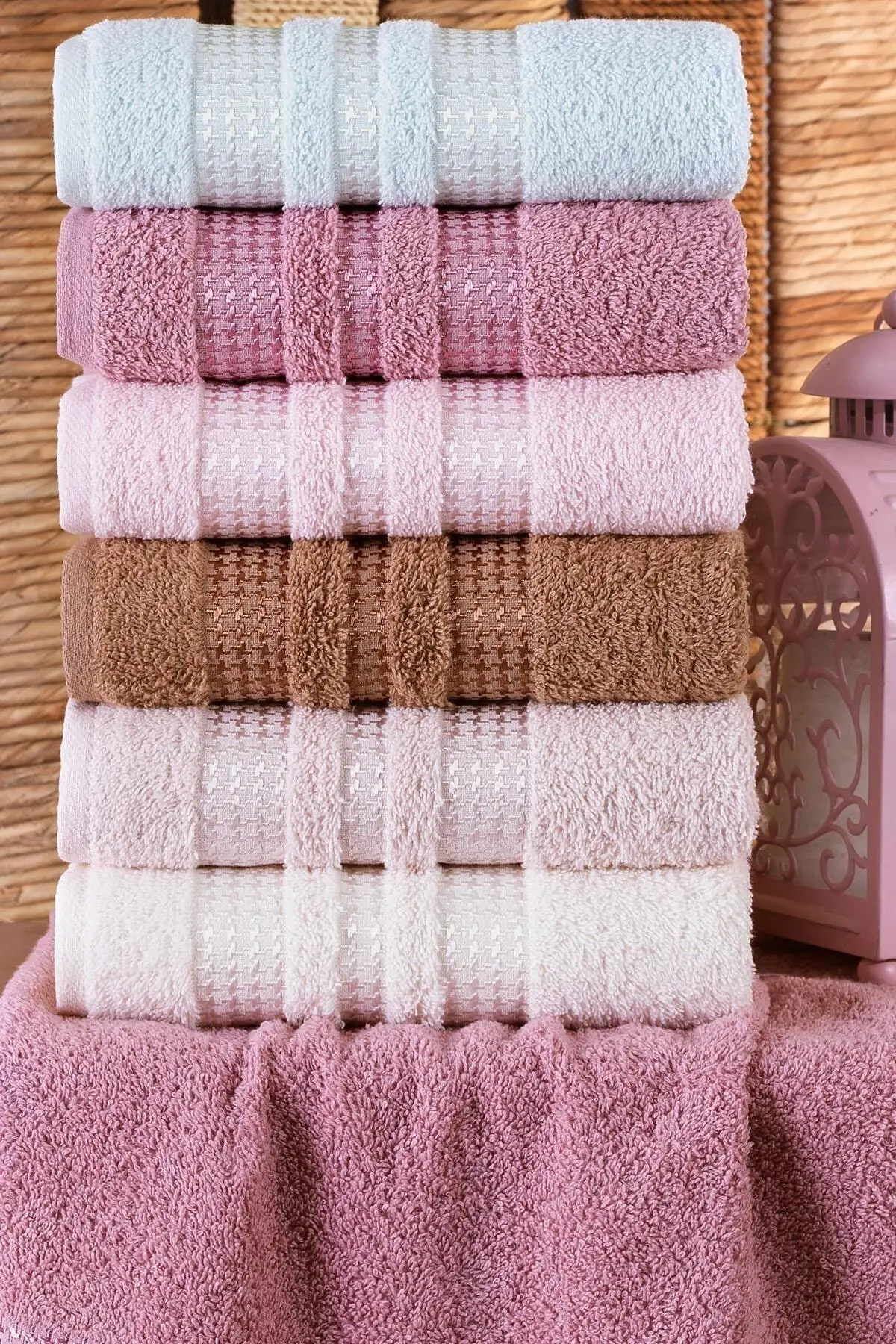 

-Stars 50x90 Cm 6'l Antibacterial Hand And Face Towel | 100 Cotton 233-26-0002 Solid Color Cotton multiple Hand Towel Pink