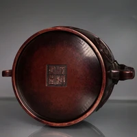 LaoJunLu Real Red Copper Jujube Skin And Red Incense Burner Ornaments Style Shenliu Shutang Height 97Cm Imitation antique