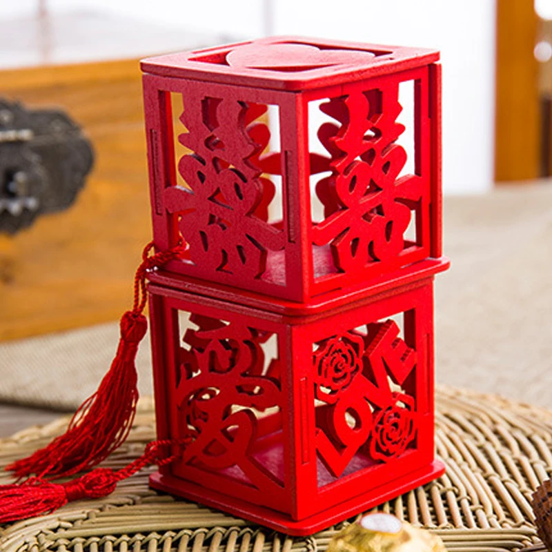 Деревянная коробка для конфет Китайская традиционная Подарочная свадебных