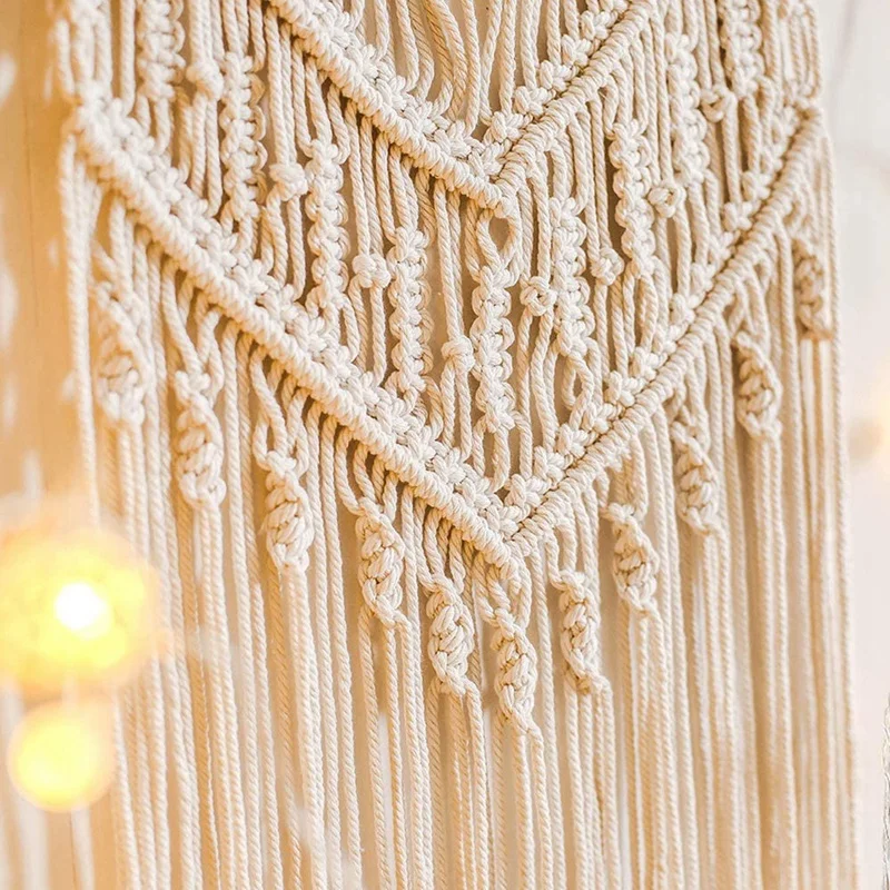 

2 Pcs Macrame Wall Hanging Handmade Woven Tapestry Bohemian Wall Decor for Bedroom Living Room Decoration,15.7x43.3Inch