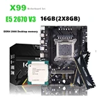 Kllisre X99 комплект материнской платы XEON E5 2670 V3 LGA 2011-3 ЦП 2 шт. X 8 ГБ = 16 Гб 2666 МГц DDR4 память