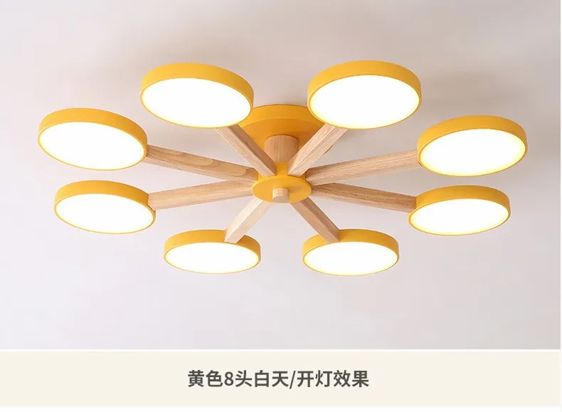 Скандинавская деревянная люстра лампы 3/6/8 светодиодный ные люстры для гостиной и