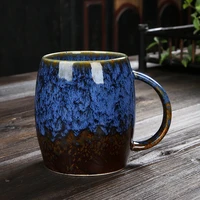 creative mug large capacity simple ceramic cup couple japanese style coffee cup kiln baked drinking mug 460ml