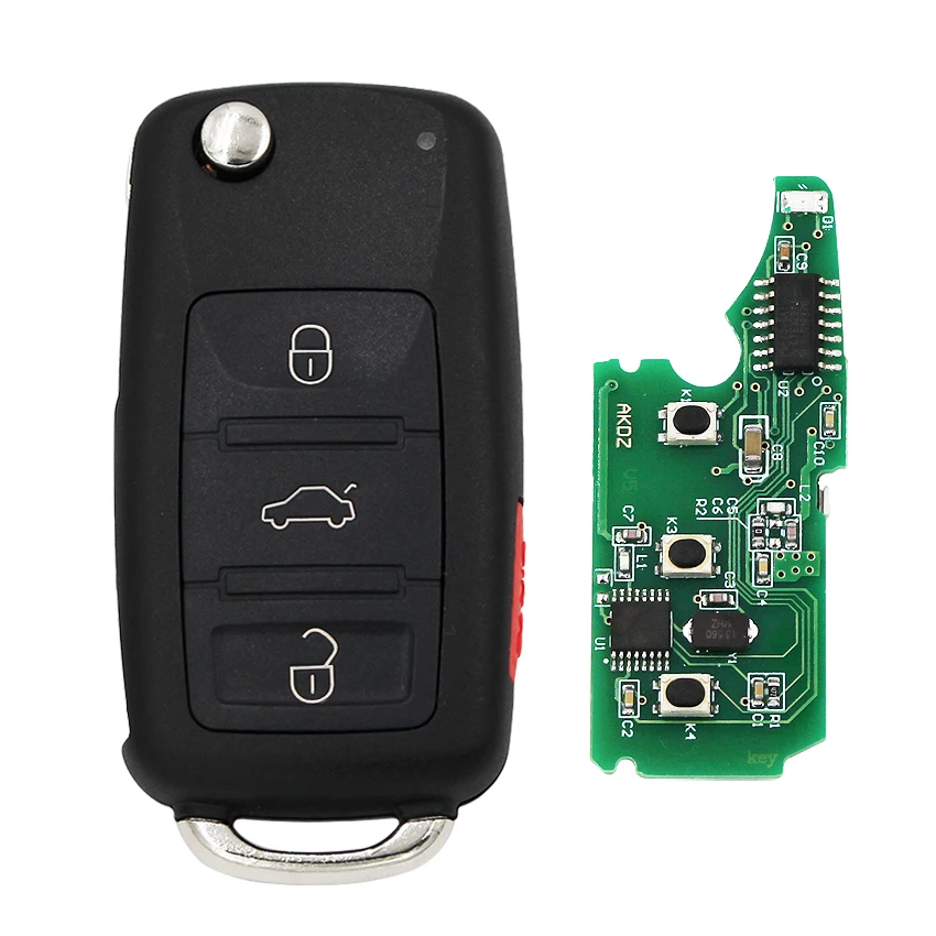 Брелок для ключей Volkswagen Touareg 433-2002 ID46 5 шт. 4 кнопки 2010 МГц 3 + 1 кнопка | Автомобили и