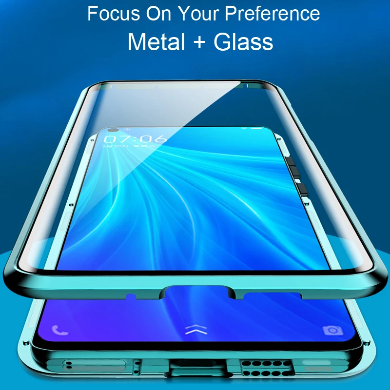 Роскошный Магнитный адсорбционный ЧЕХОЛ ДЛЯ VIVO Z5X z5x, металлическая рамка, двусторонняя стеклянная крышка для VIVO Z5 X, защитный чехол для телефона, оболочка