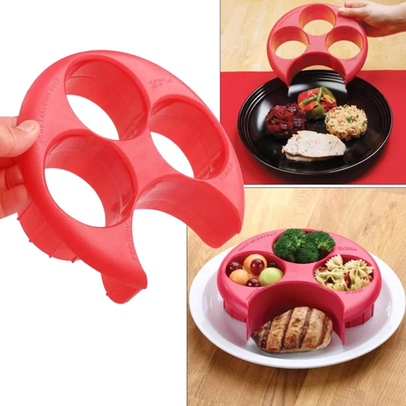 

1pc Meal Measure Portion Control Cooking Tools Lose Weight Keep Fit Tool Kitchen Diet Food Dish Divider Food Plate Dinnerware