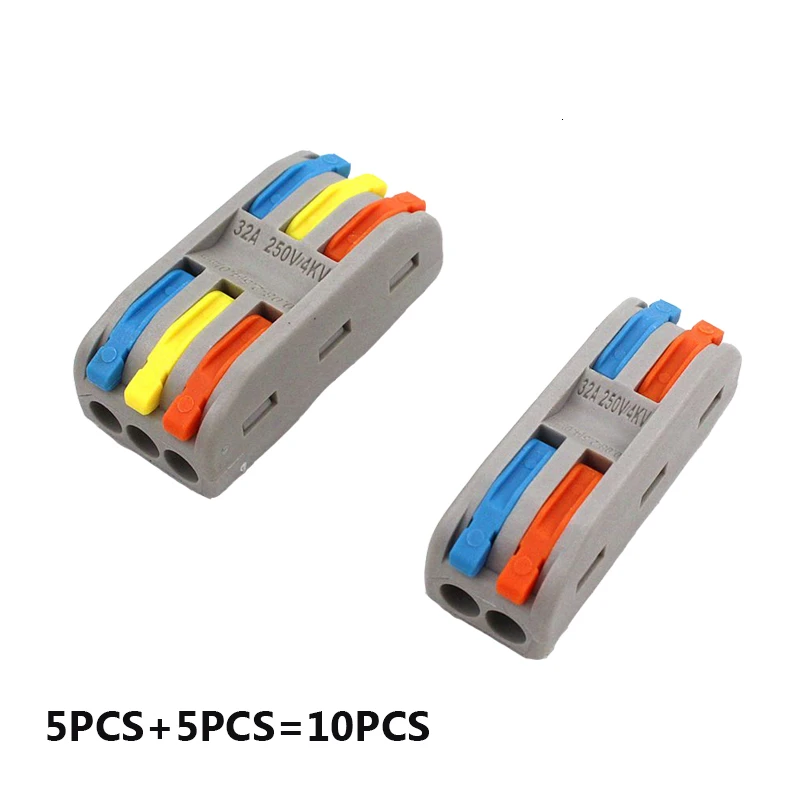 

Conectors New Color 222-412 413 Mini Fast Compact Wire Wiring Connector Universal Conductor 222 Push-in Terminal Block