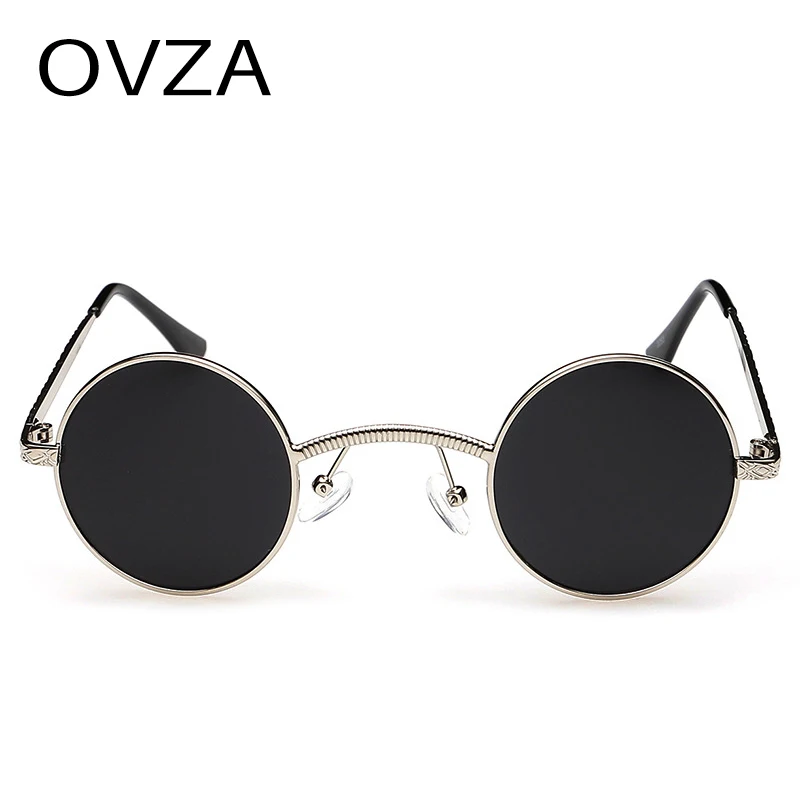 OVZA панк круглые мужские солнцезащитные очки UV400 крутые готические солнцезащитные очки для Wo мужчин s металлическая оправа маленькие круглые очки Мода A59