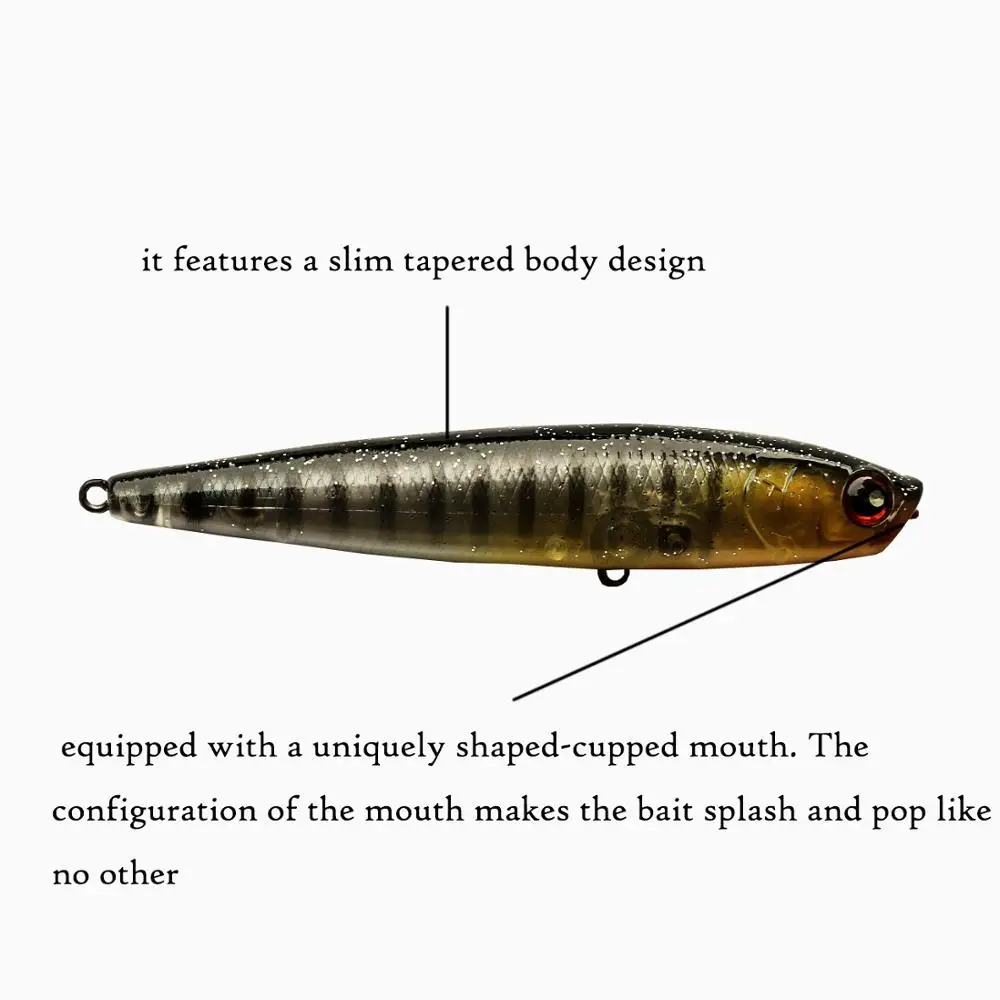 BassLegend Gunfish Topwater Surface Stick Bait Floating Pencil Popper Stickbait Walker Wobbler Walk The Dog WTD 95mm 12g 95F