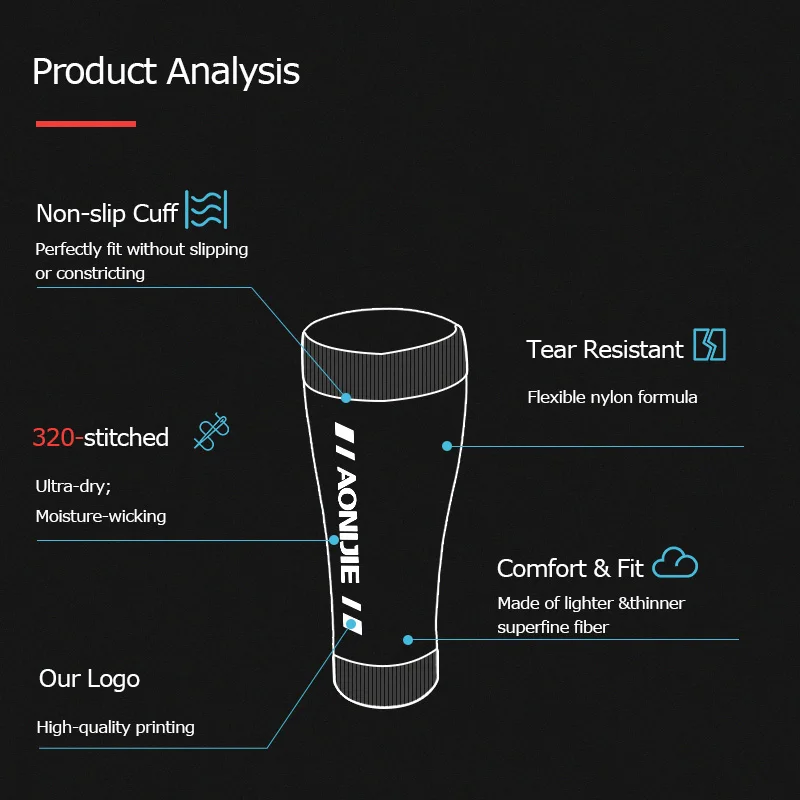 AONIJIE E4405 Knit Compression Leg Calf Sleeves Socks Shin Splint Support Relief For Running Jogging Marathon Hiking Soccer