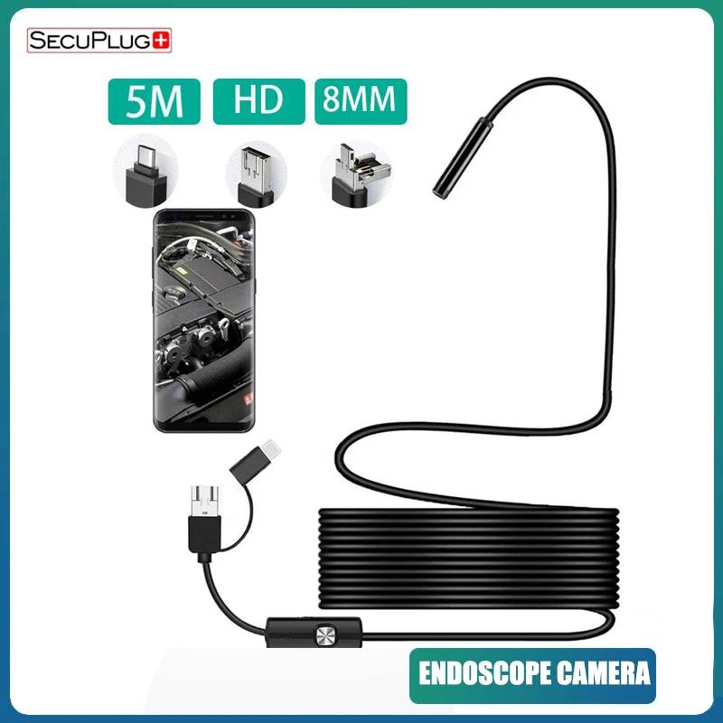 ПК Android эндоскоп Камера 2 м/5 м Кабель для программирования 5 мм 8 объектив