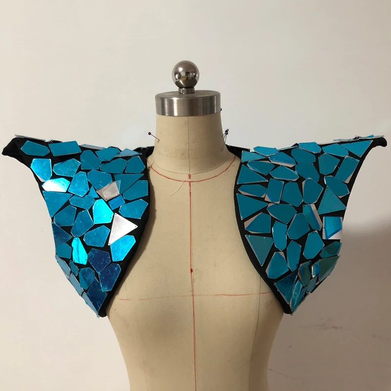 Серебряное зеркало платье для женщин плащ накидка на GoGo танцевальный костюм