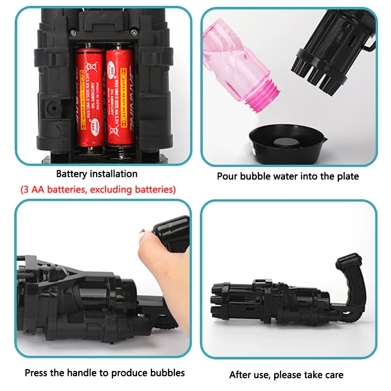 

Kids Gatling Bubble Gun Toys Summer Automatic Soap Water Bubble Machine For Children Toddlers Indoor Outdoor Wedding Bubble