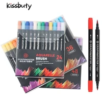 243648 colors double head multifunction soft head art marker pen comic coloring watercolor pens school graffiti stationery