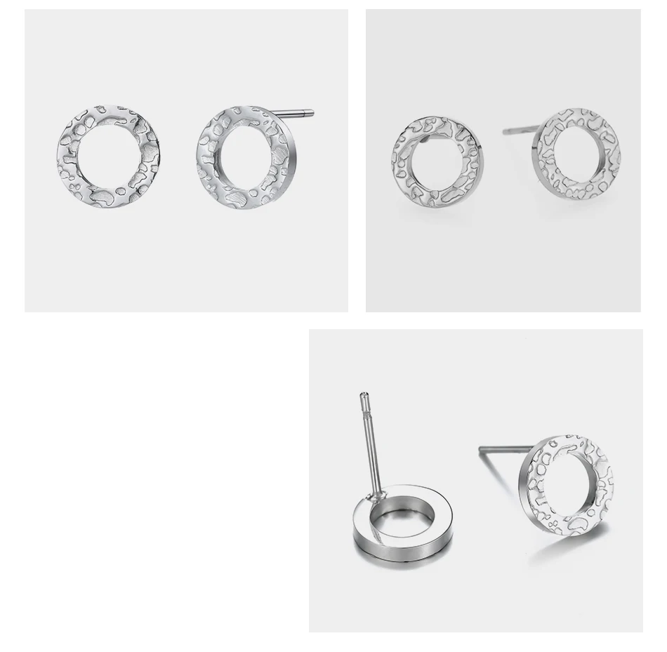 Женские круглые серьги из нержавеющей стали свадебные геометрические для