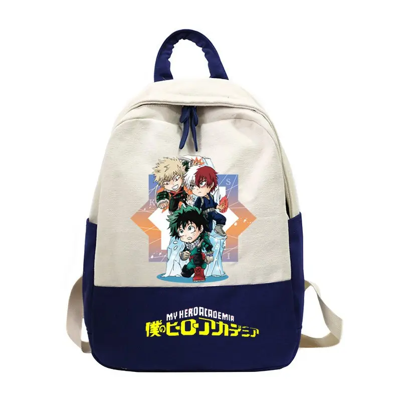 19&quot Anime My Hero Academia Midoriya Izuku Canvas Schoolbag Student Backpack Teenagers Book Bags Travel Laptop Cosplay Satchel |