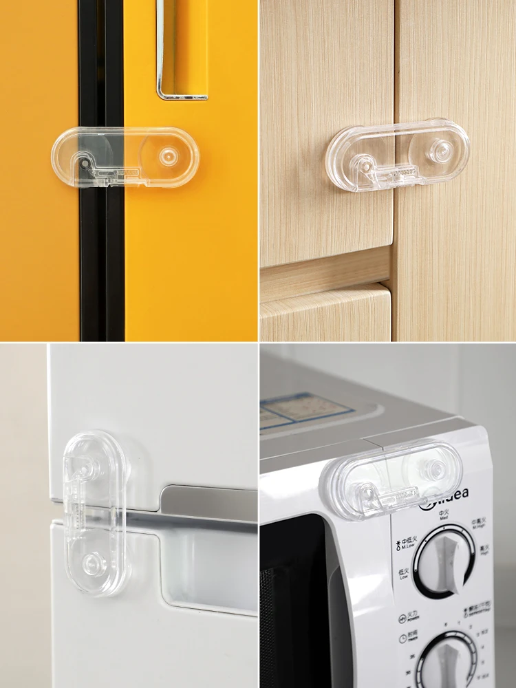 

Child safety lock drawer protection against clamp hand multi-function baby open refrigerator cabinet door lock button gadges