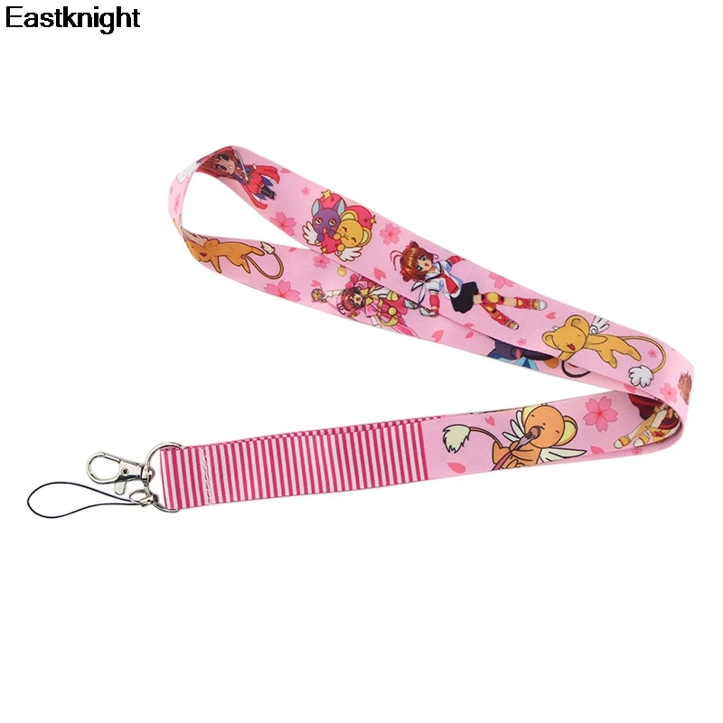 

Anime Pink Strap Neck Lanyards for key ID Card Pass Gym Mobile Phone USB badge holder DIY Hang Rope for girls E0804