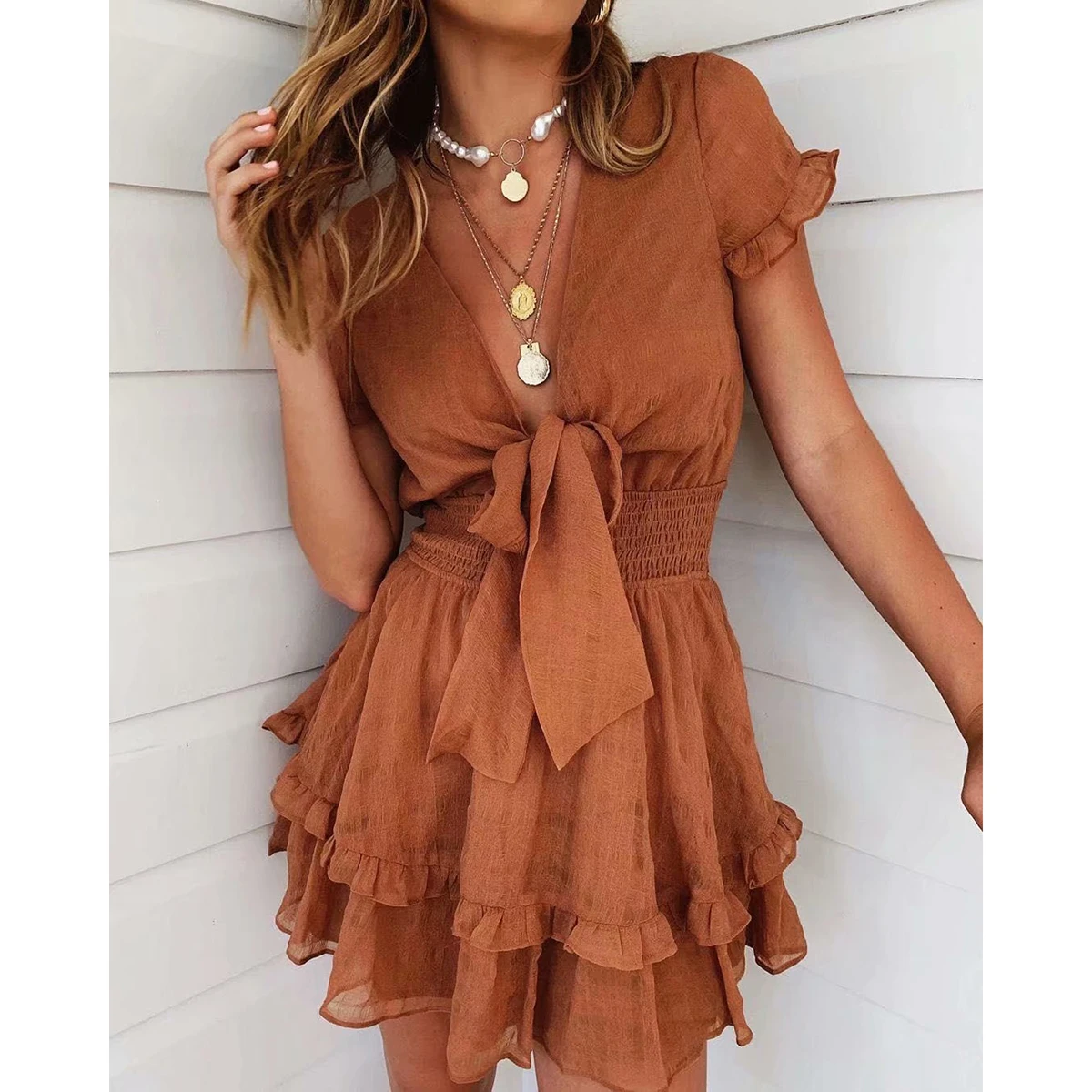 Jastie 2020 летнее женское Плиссированное Хлопковое платье Boho мини пляжное с коротким