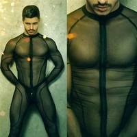 man mesh catsuit teddy bodysuit black transparent erotic lingerie bodysuits body wear one piece jumpsuit sexy lingerie bodysuit