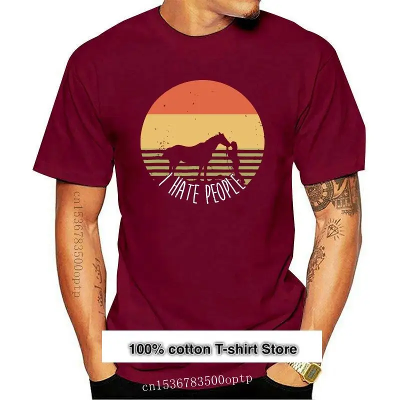 Camiseta para hombre I Hate People Horse-Camiseta Ecuestre para mujer
