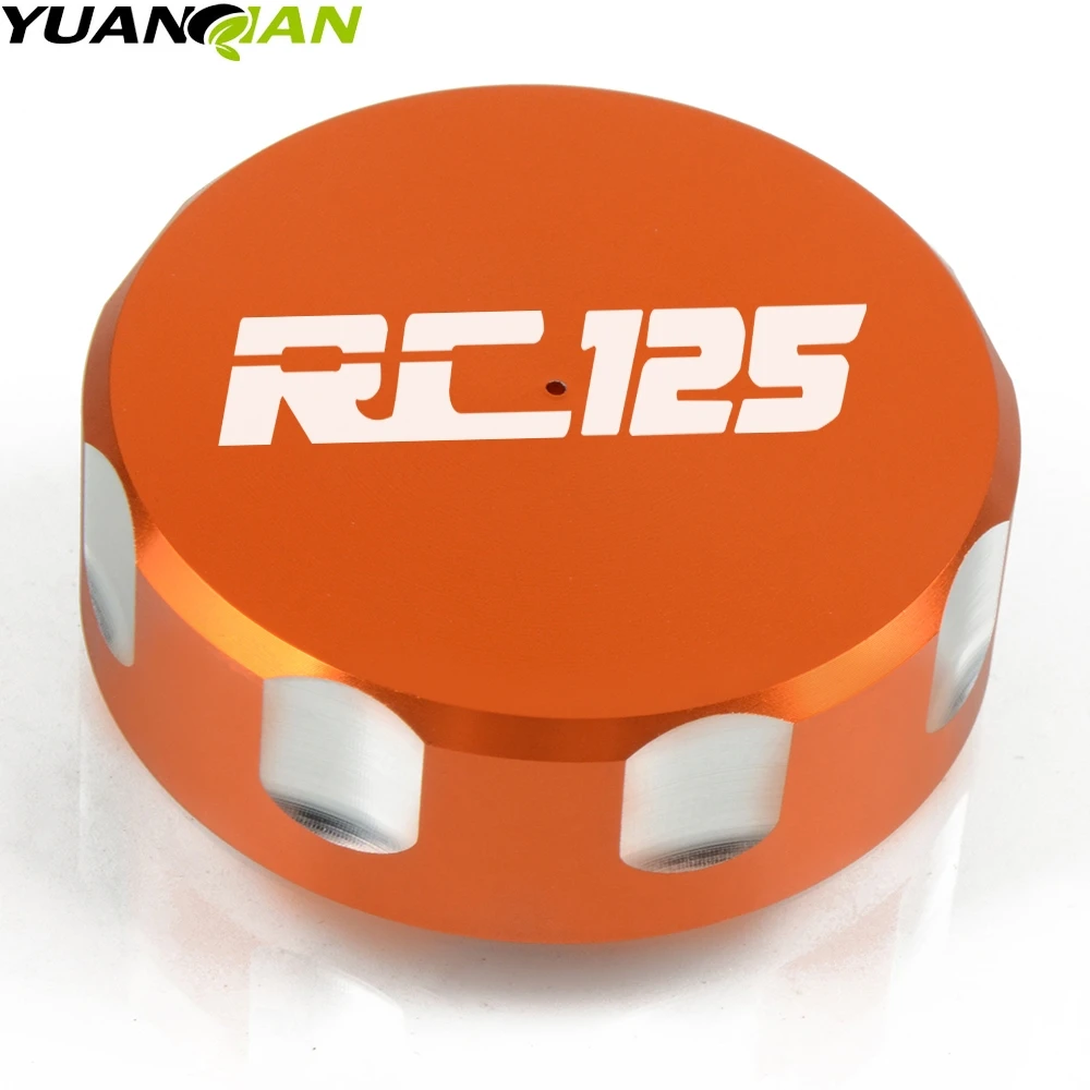 orange RC125 LOGO Высокое качество Задняя Тормозная жидкость Крышка Резервуара крышка мотоцикла аксессуары для KTM RC 125 200 250 390 rc390 - Цвет: orange RC125 LOGO
