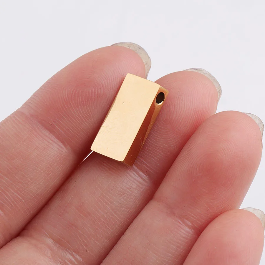 

5Pcs/Lot Stainless Steel Blank Square Charm Pendant For Necklaces Diy Jewelry Making Bar Stick Pendant