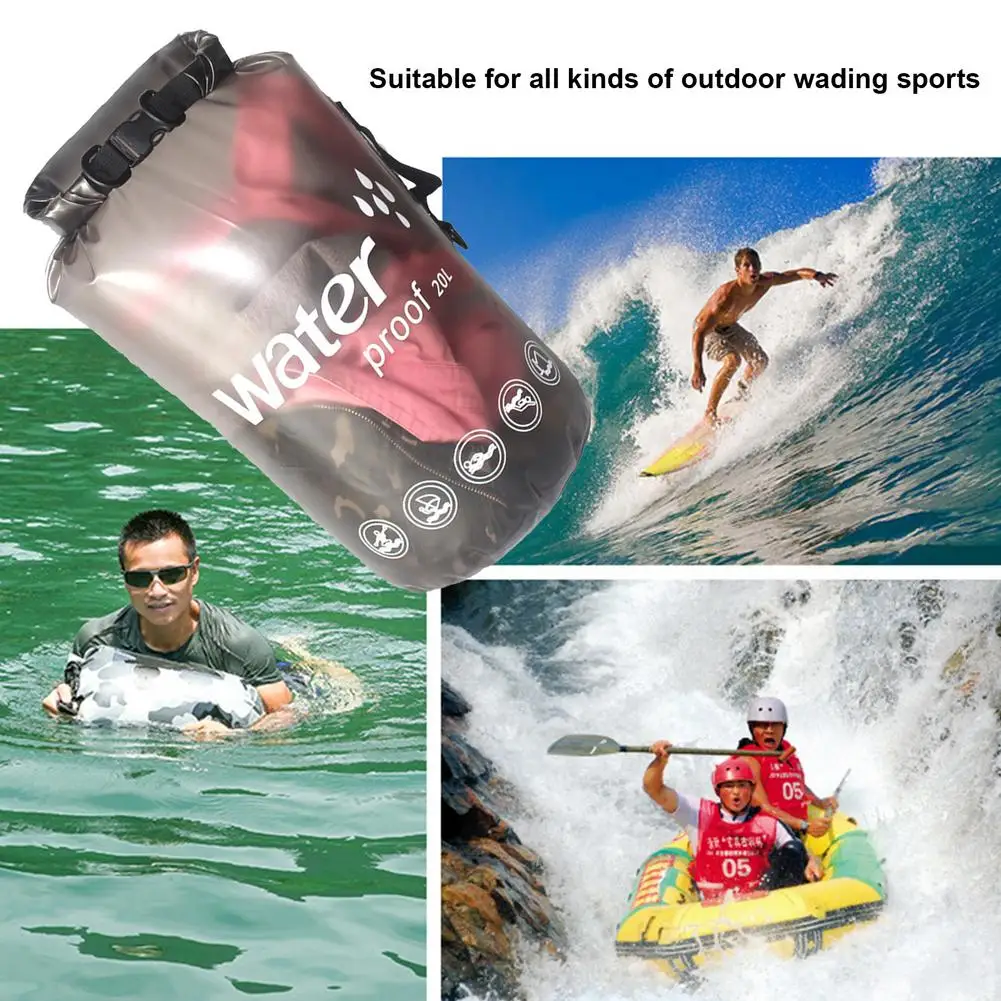 

10/20L Single Shoulder Rafting Waterproof Dry Bag PVC Frosted Backpack Portable Rafting Diving Dry Bag Sack Swimming Storage Bag