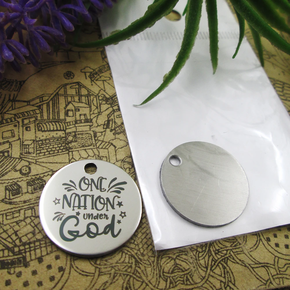 10 шт. подвески из нержавеющей стали Одна нация под Богом 5 стилей на выбор сделай
