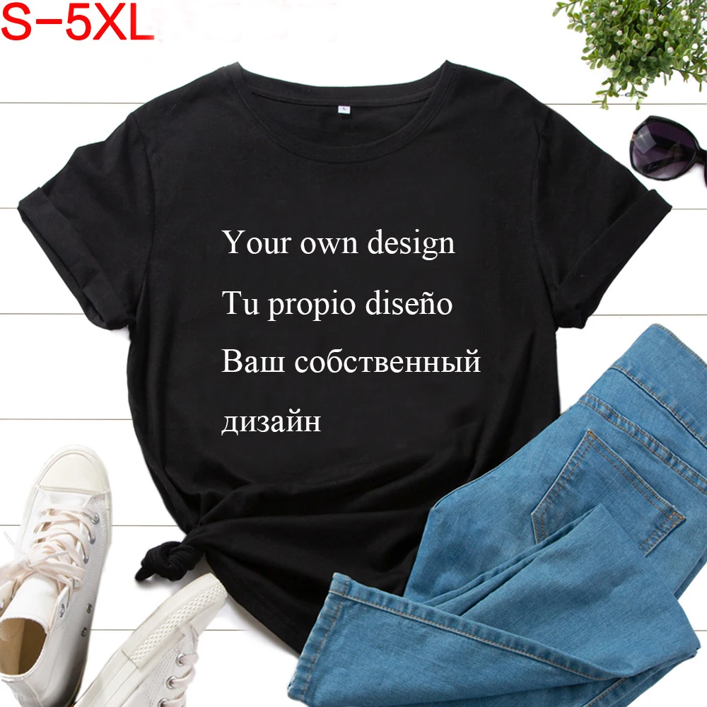 

Custom Cotton T Shirts Design Your Own Graphic Tees Personalized Picture Short Sleeves T Shirt DIY Clothing for Women Girls