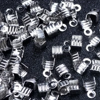 stainless steel metal cord end crimps bead caps fastener clasps 60pcslot diy jewelry making necklace earring accessories