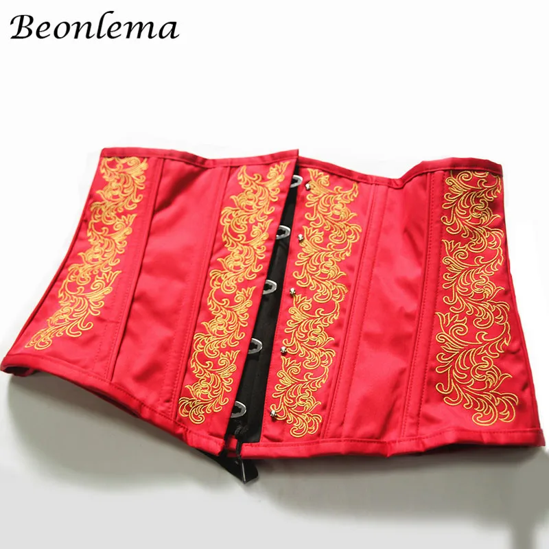 Beonlema, Женский корсет под грудь, стальная кость, стимпанк, сексуальные корсеты, Черный готический корсет для похудения, женский красный корсет, S-2XL