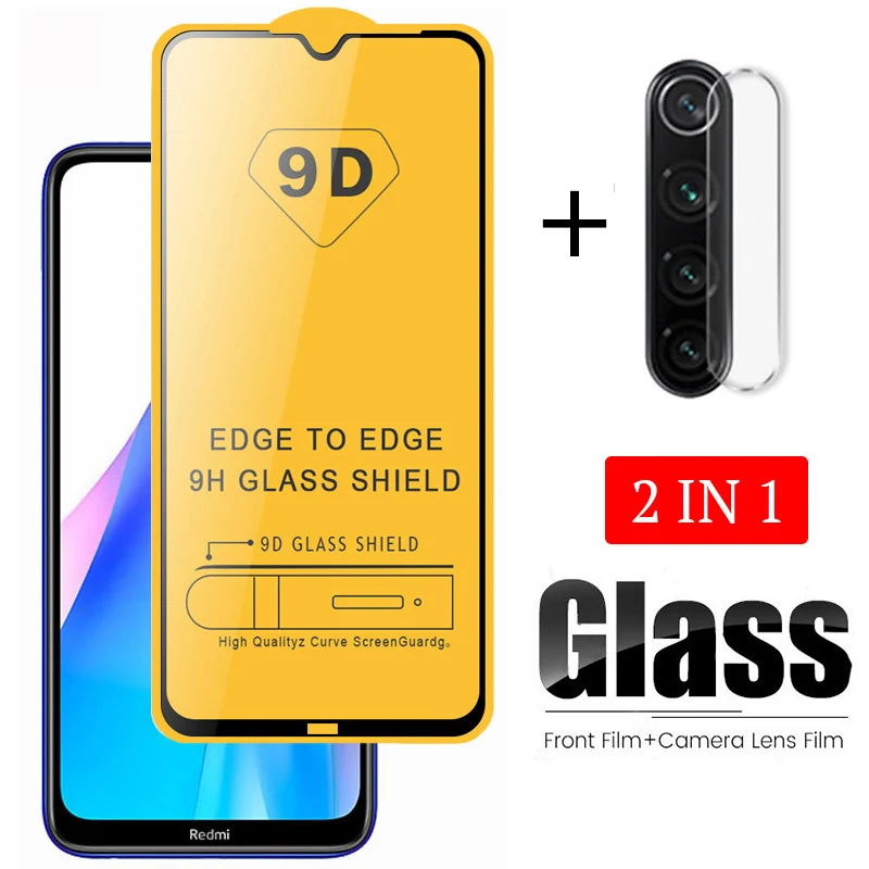 Защитное стекло 2-в-1 для xiaomi redmi note 8 t защита экрана объектива камеры закаленное T t8
