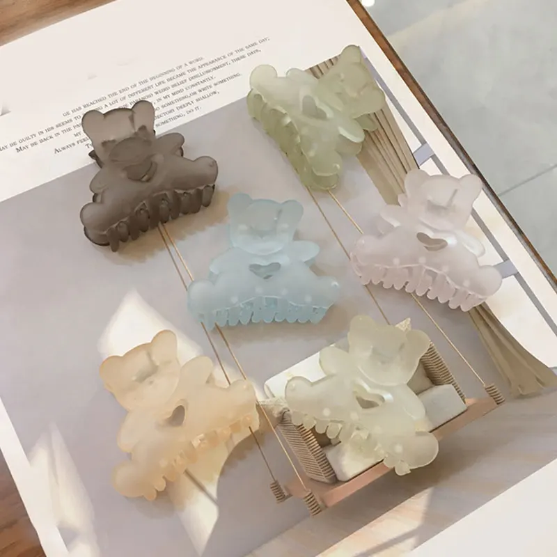 

Матовая однотонная Заколка-краб для волос, заколка-краб для волос, зажим для волос в ванну с медведем, зажим для конского хвоста для женщин и ...