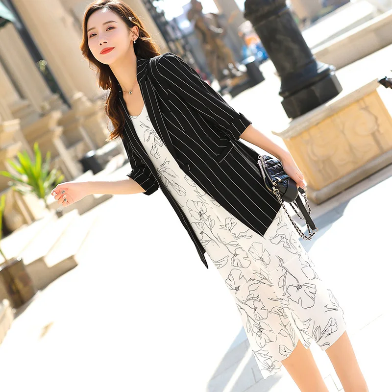 Lenshin полосатая куртка для женщин с карманами женская повседневная стильная