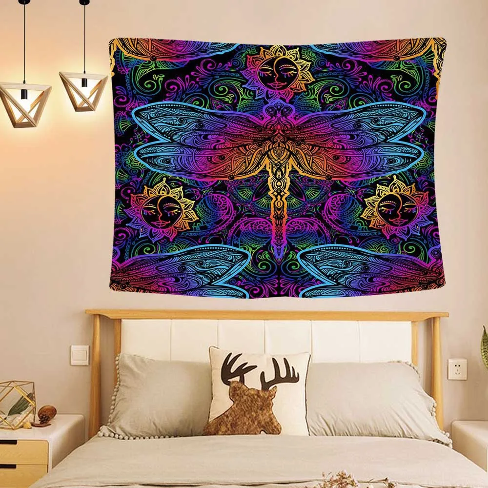 Trippy Alien настенный гобелен ковер дерево глаз гобелены Лев Psychedelic колдовство Tapiz