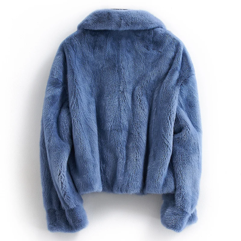 Женская шуба из натурального меха норки зимняя короткая теплая 2020|Шубы и