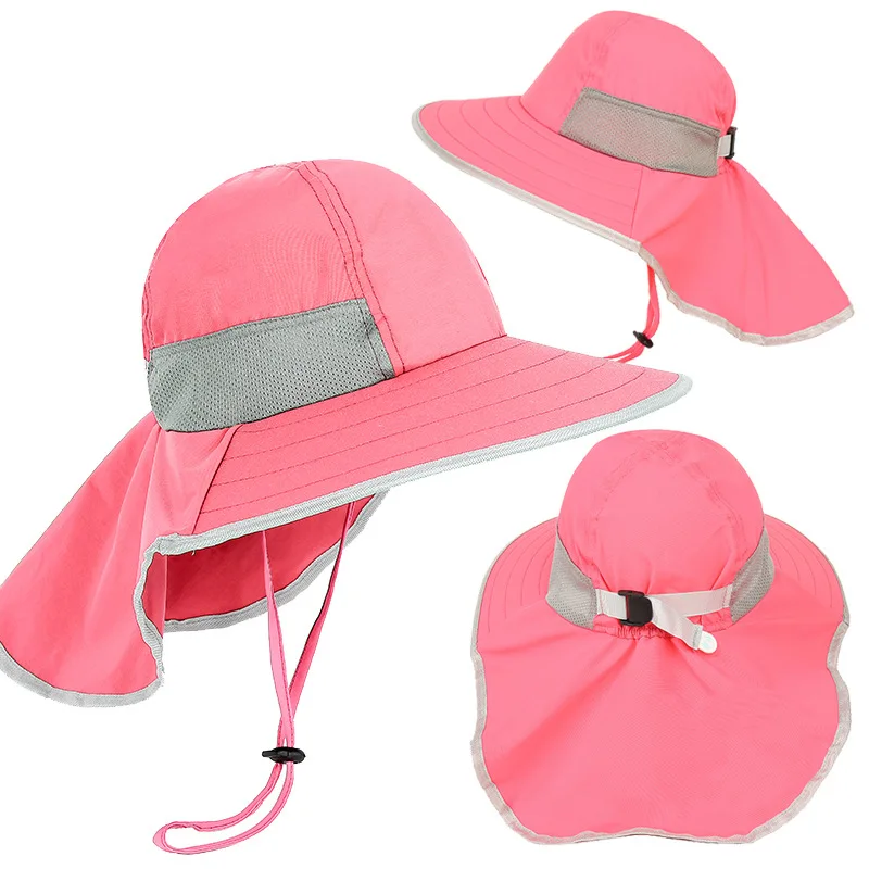 

new children's outdoor sunshade hat men's and women's summer sunscreen baby fisherman's hat anti ultraviolet sun hat